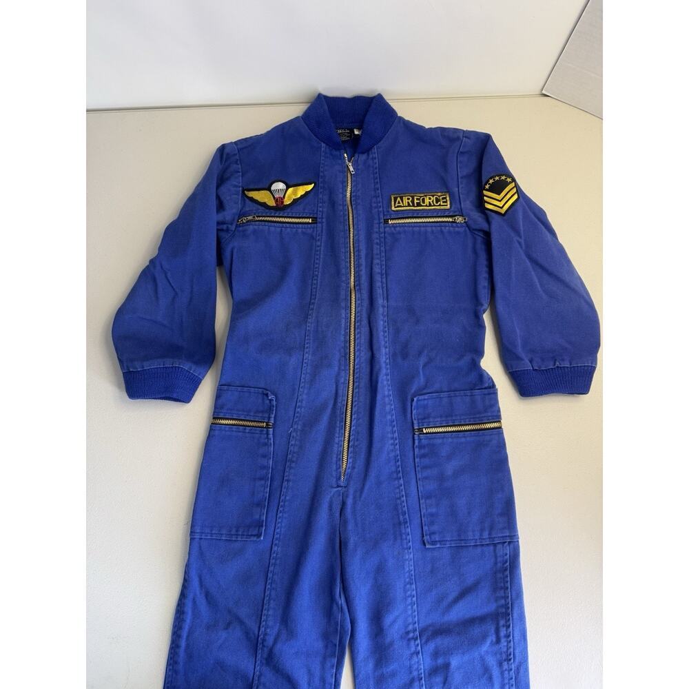 Vintage Pierre Bonée Kids Air Force Flight Suits, Green and Blue Lot of 2 - Picture 13 of 16